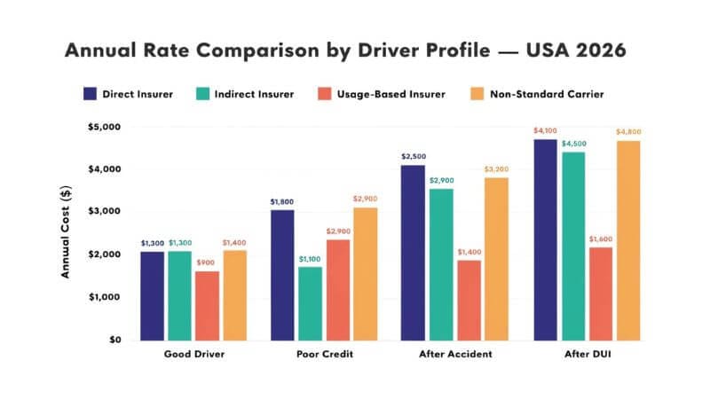 cheap car insurance monthly savings comparison USA drivers 2026